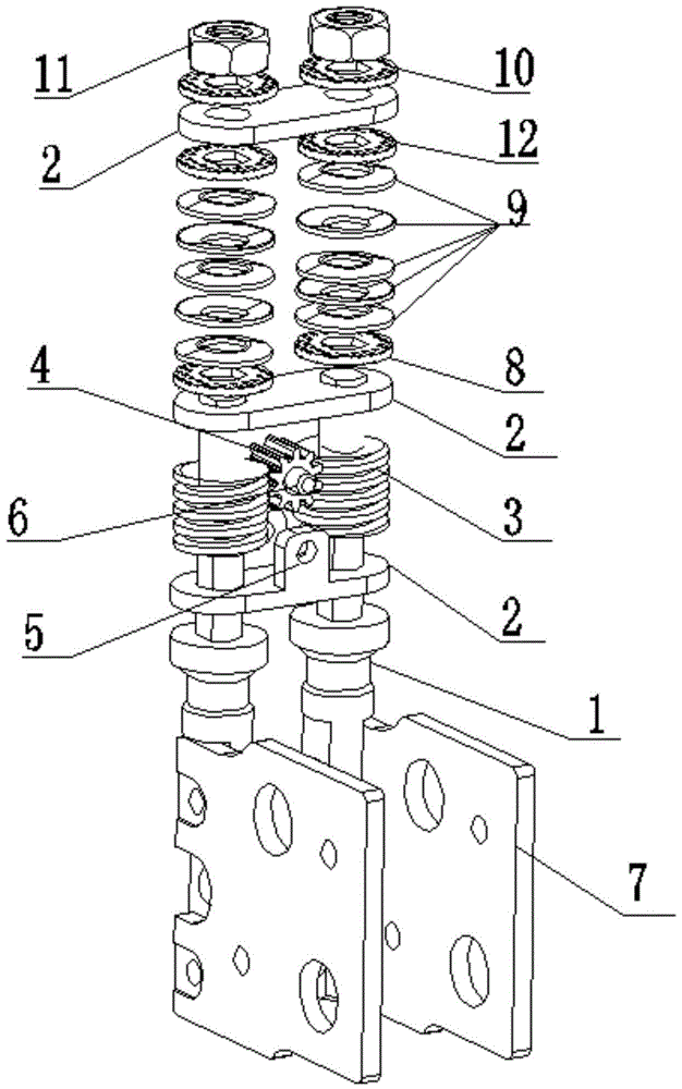 Worm gear transmission type 360-degree dual-axis synchronous damping shaft