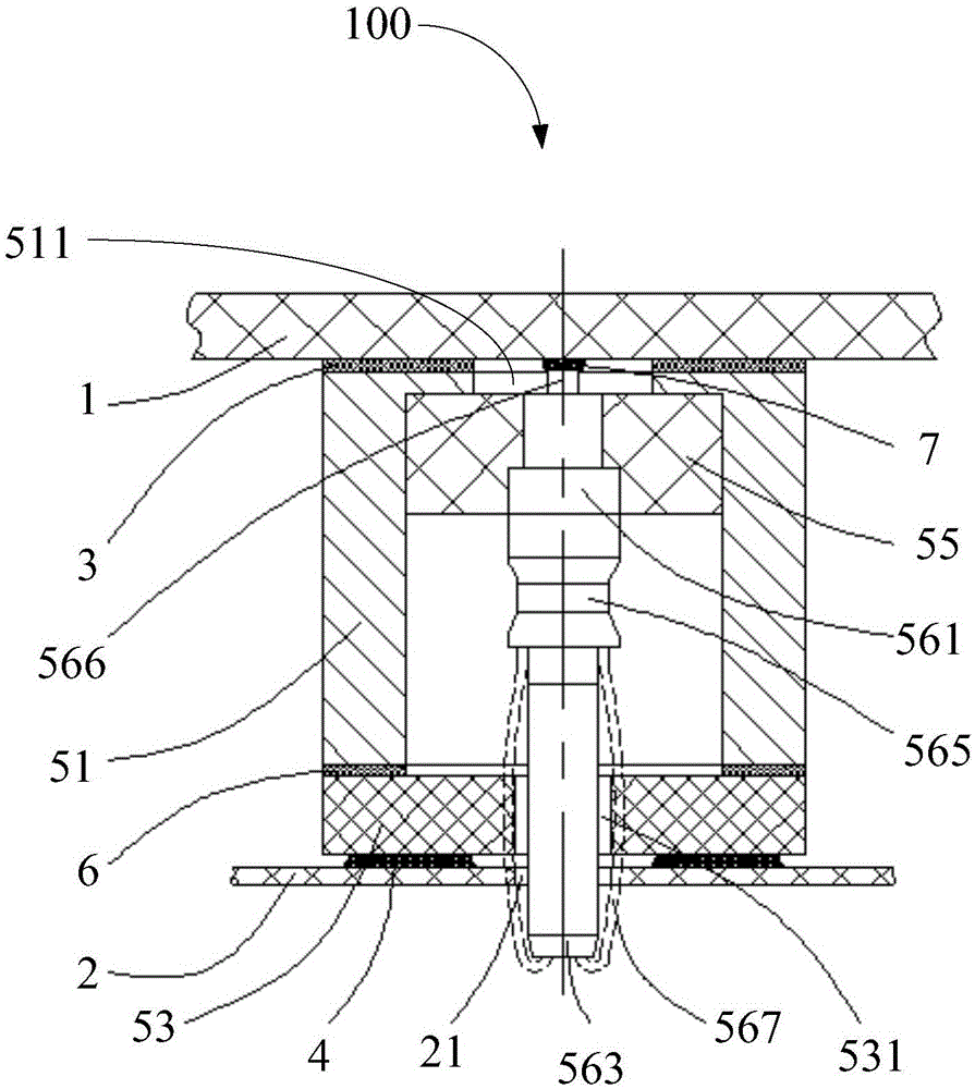 Radio-frequency coaxial connector and board-to-board radio-frequency coaxial connector combination