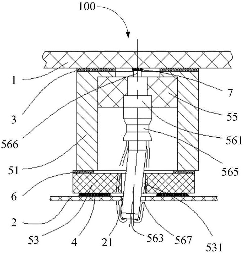 Radio-frequency coaxial connector and board-to-board radio-frequency coaxial connector combination