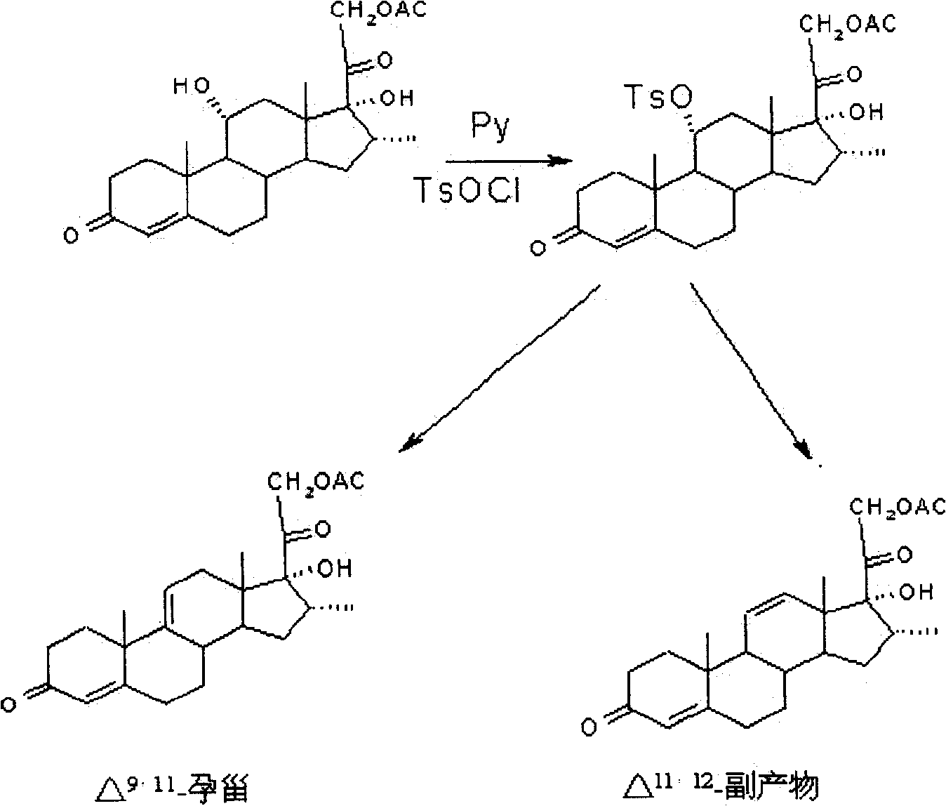 Synthesis process of a pregnane compound