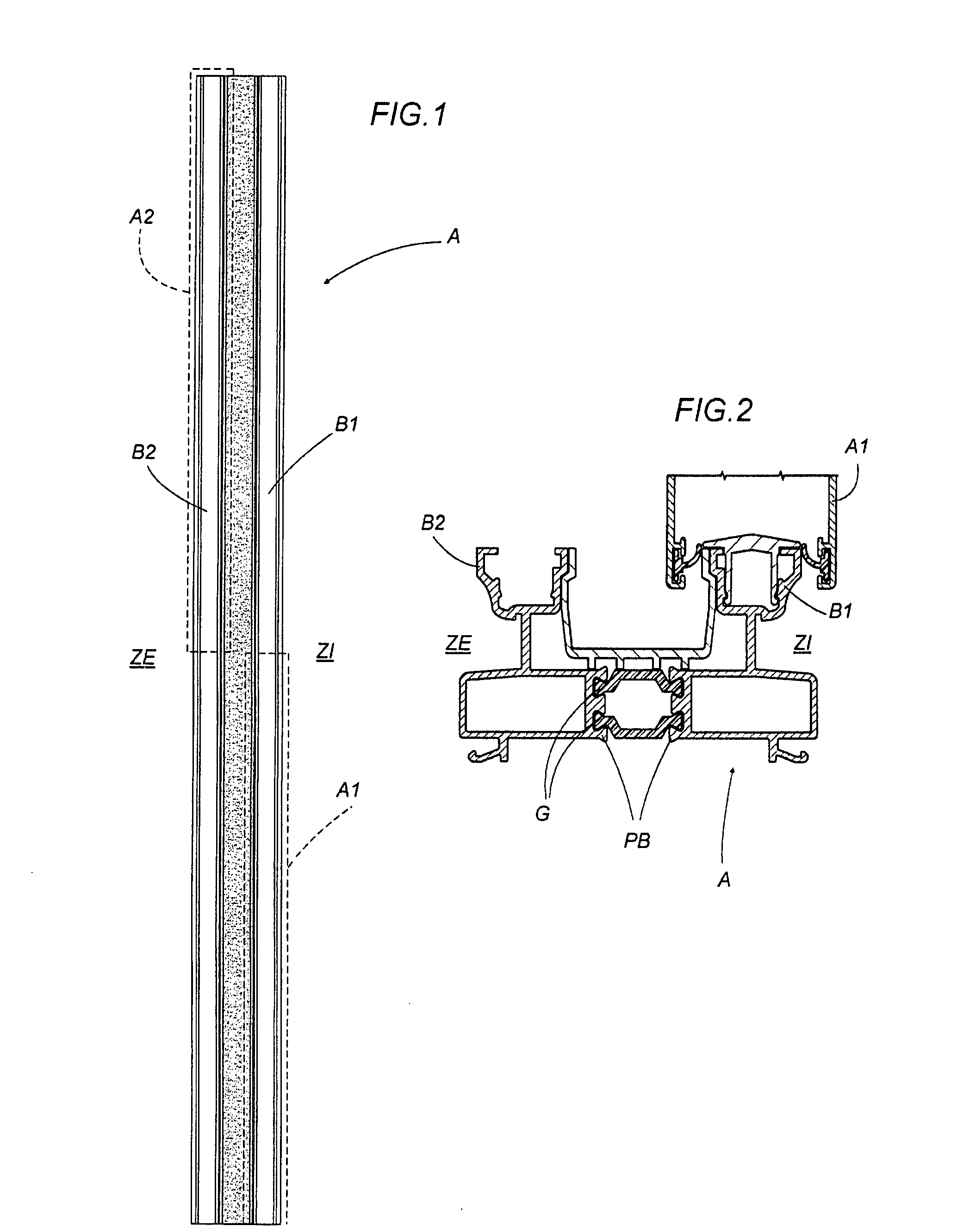Profile for sliding windows or doors, method for making the profile, and window or door obtained with the profile