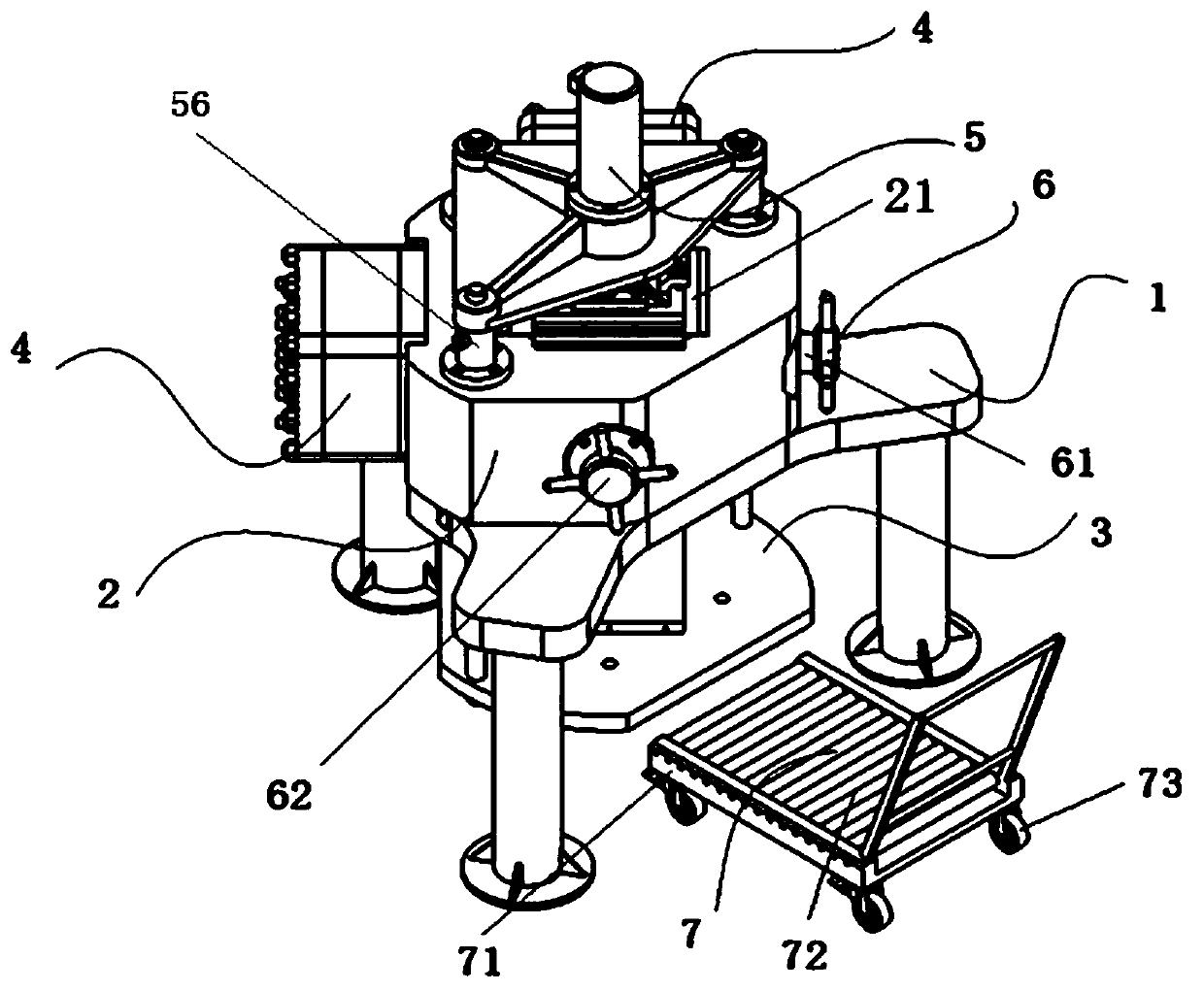 Rock triaxial fracturing device