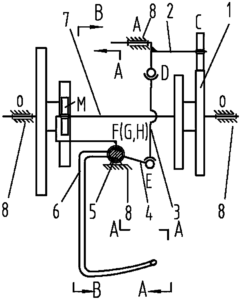 Five-link double-cam driving mechanism for tuck-in selvage bearded needle