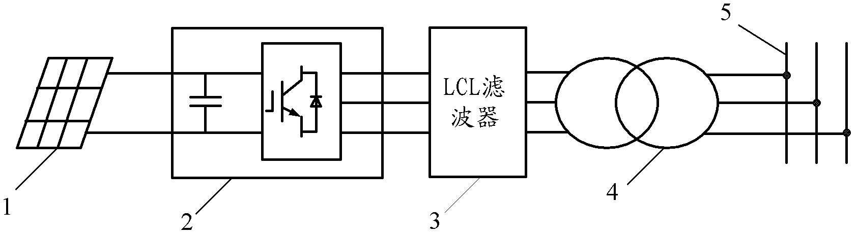 Method for controlling three-phase current transformer in photovoltaic grid-connected power generating system
