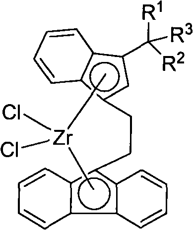 Novel ethidene bridged linkage substituted indene fluorene zirconium compound, method for preparing same and application thereof