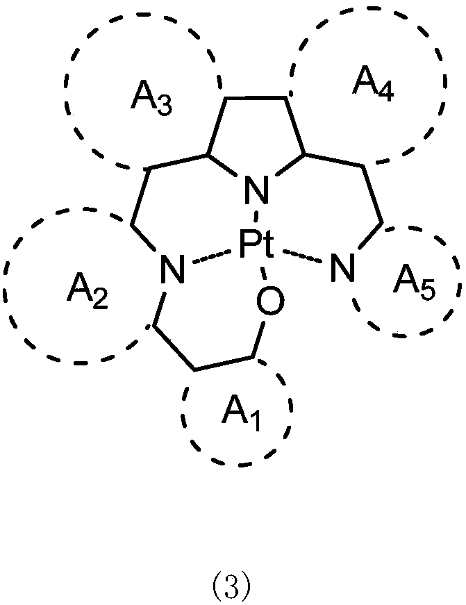 Organic electroluminescent device containing tetradentate platinum (II) complex
