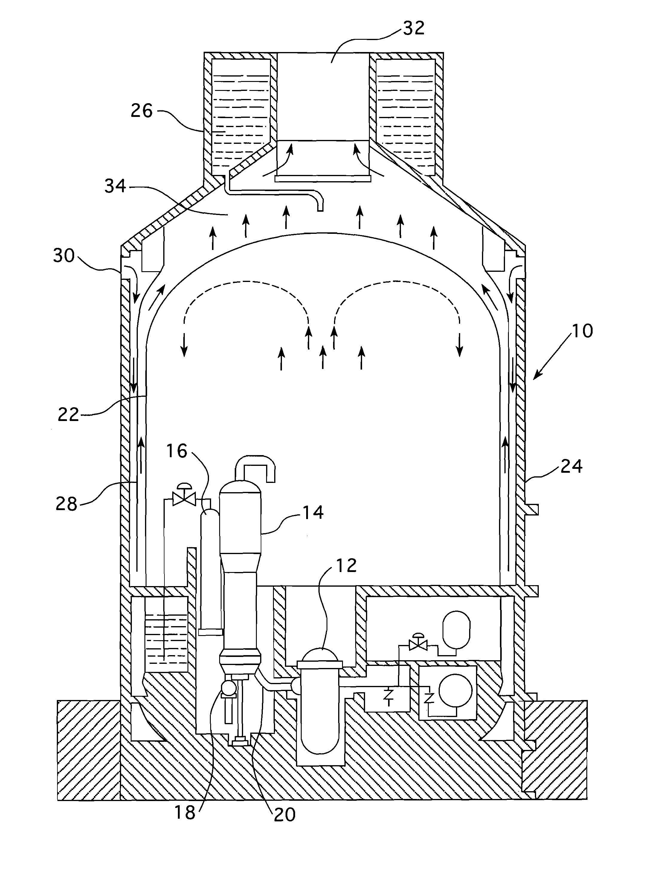 Passive containment air cooling for nuclear power plants