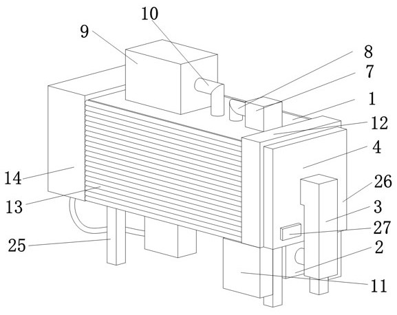 Weldment cooling device for vacuum welding machining