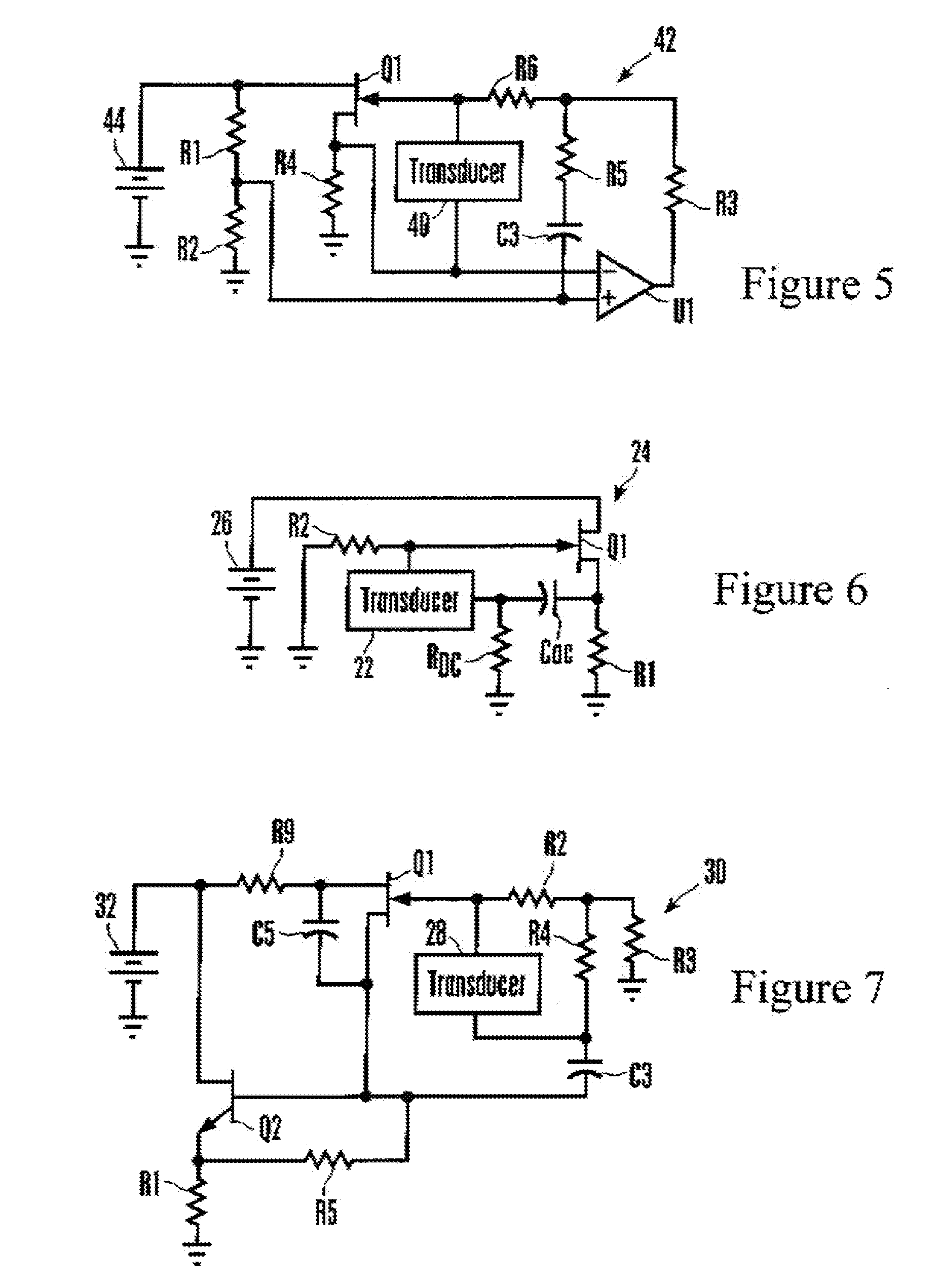 Piezoelectric transducer signal processing circuit