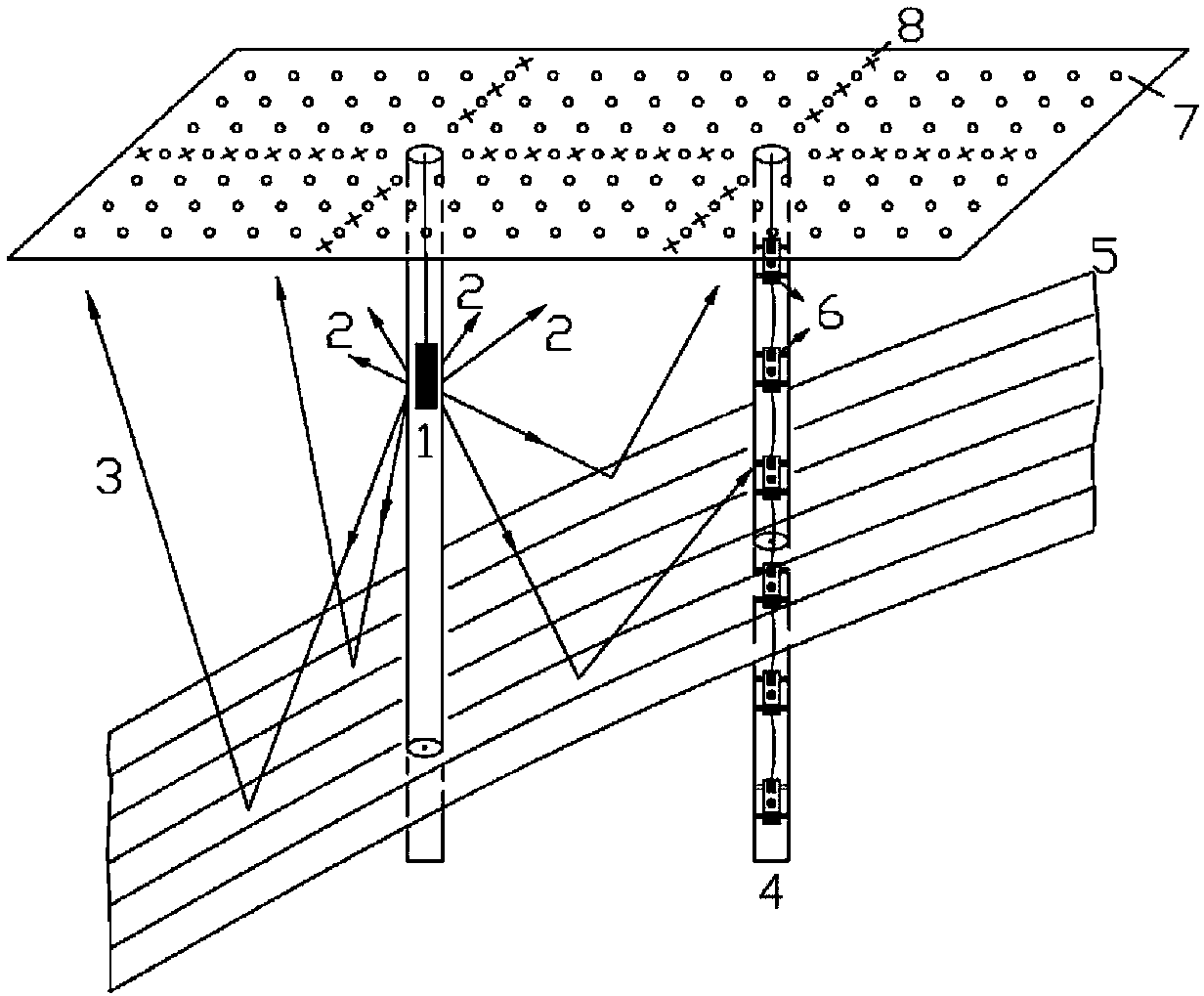 Earthquake wave underground construction space observation system and method based on random arrangement