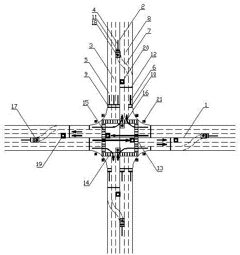 Integrated control system of high-flow planar intersection