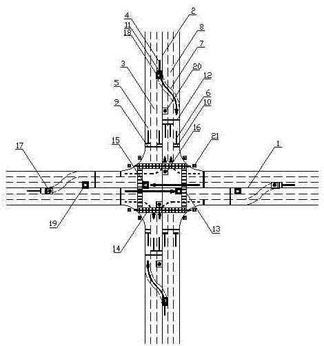 Integrated control system of high-flow planar intersection