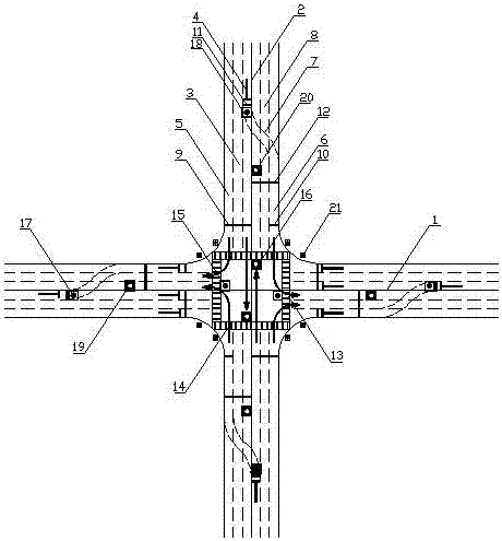 Integrated control system of high-flow planar intersection