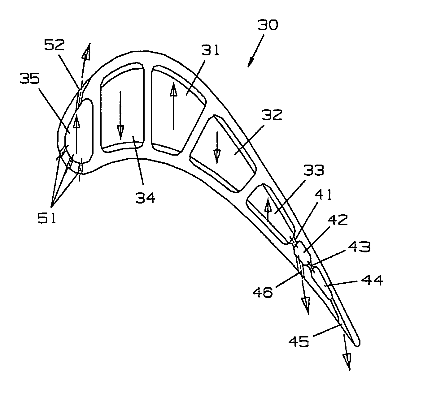 Turbine blade with dual serpentine cooling