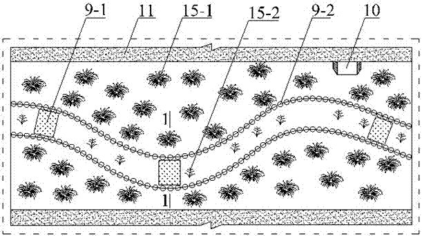 Self-circulation ecological water-saving irrigation and drainage system and drainage method