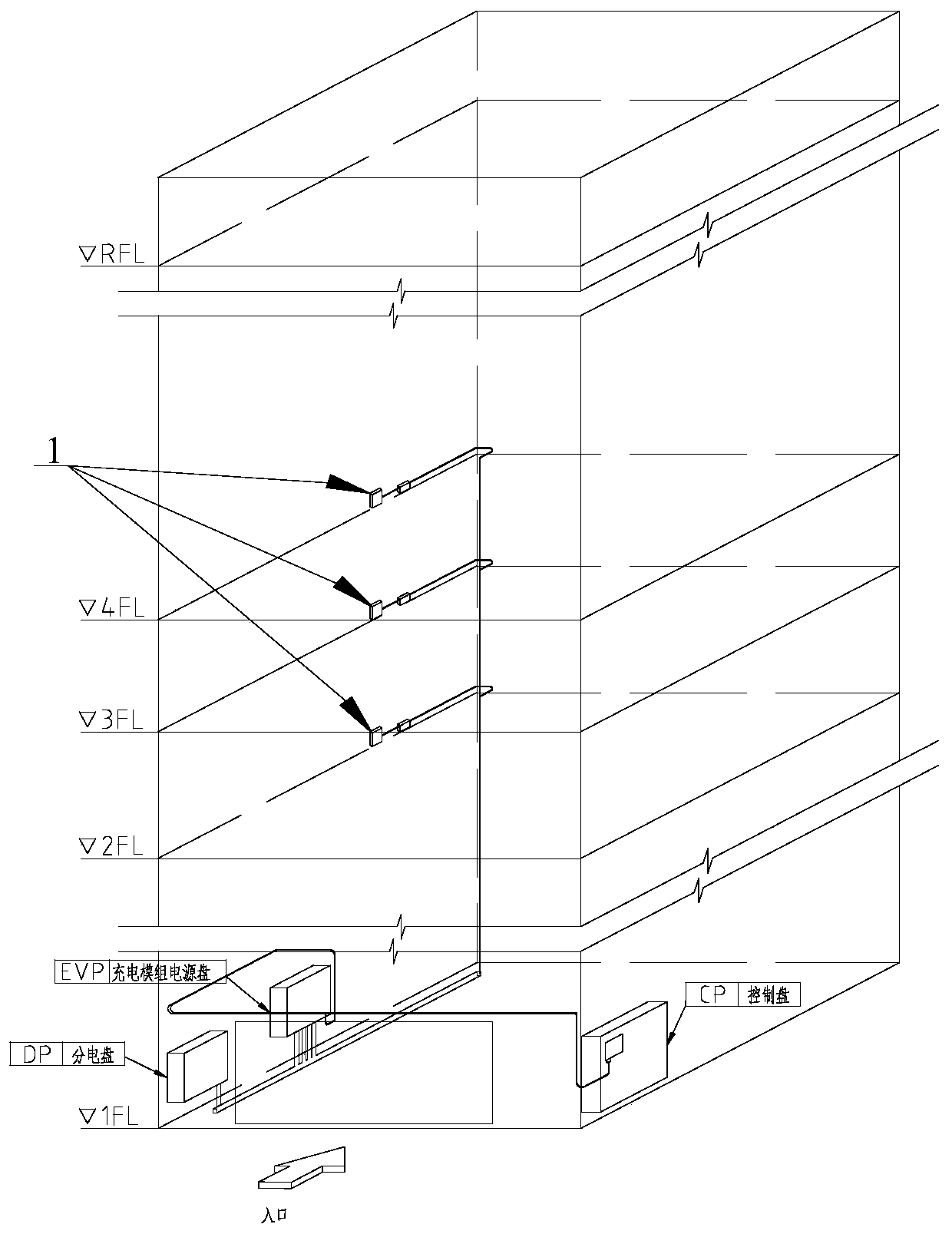 Charging device of mechanical parking device