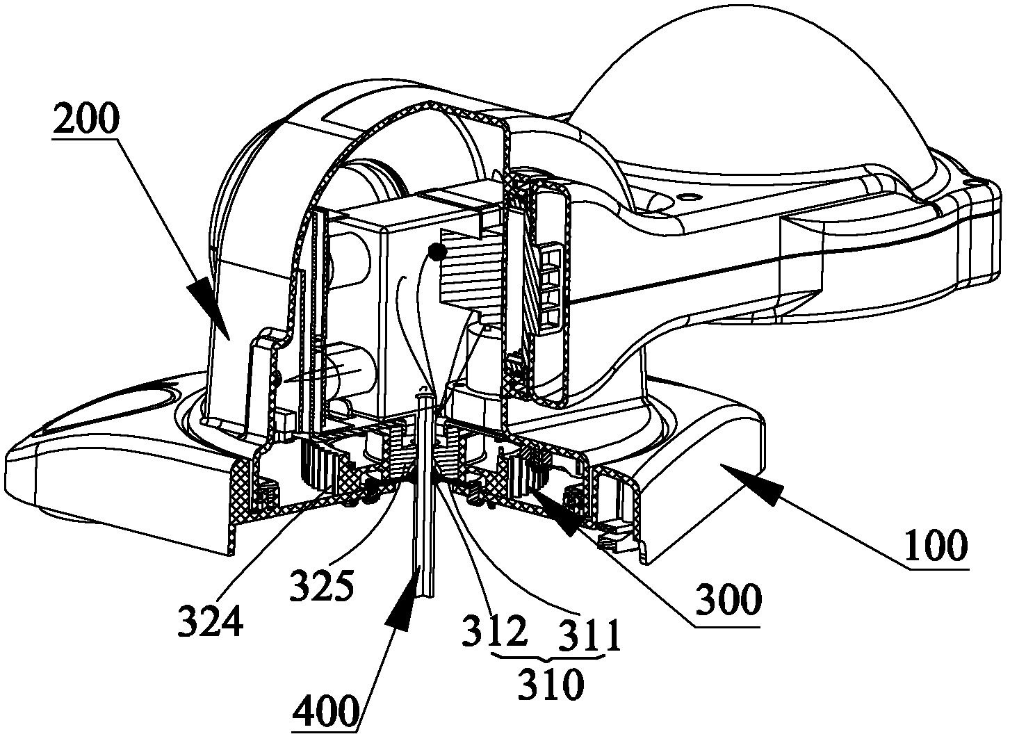 Cable protection structure and lamp