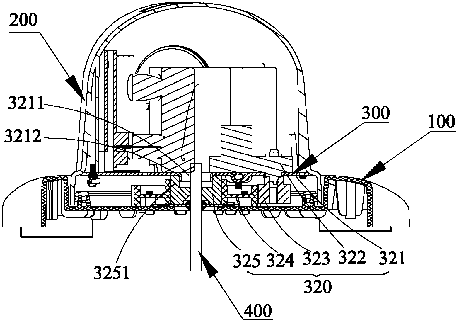 Cable protection structure and lamp