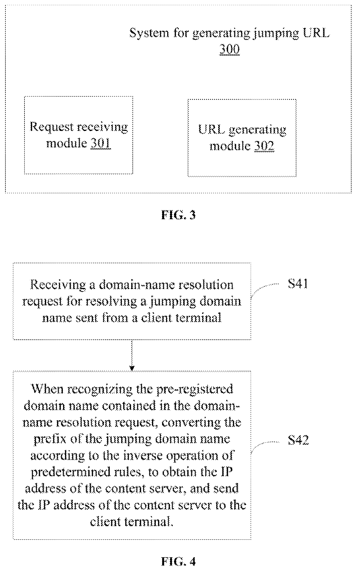 302 jumping method, URL generating method and system, and domain-name resolving method and system