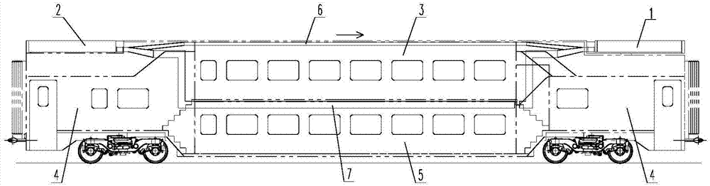 Air supply system of railway double-deck coach