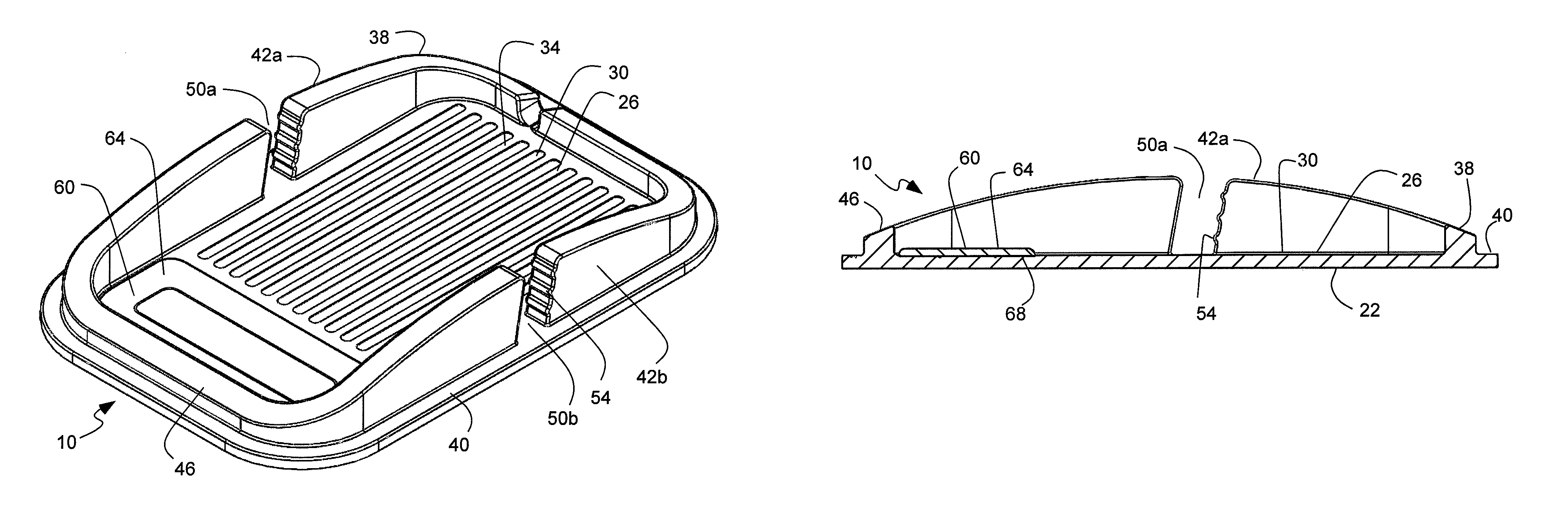 Frictional holding pad with inclined grip