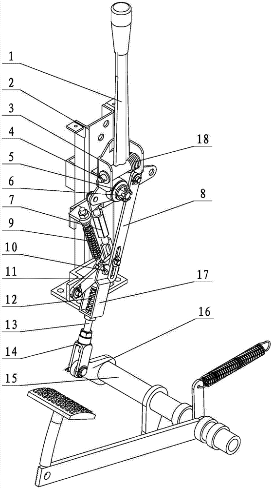 Brake-linkage stepless speed change control handle returning mechanism