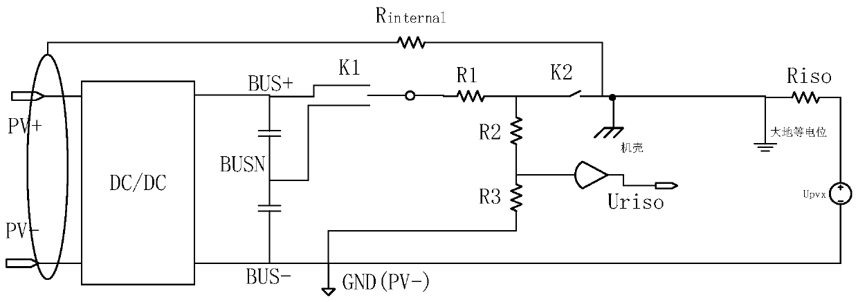 Insulation impedance detection circuit and method for non-isolated photovoltaic inverter