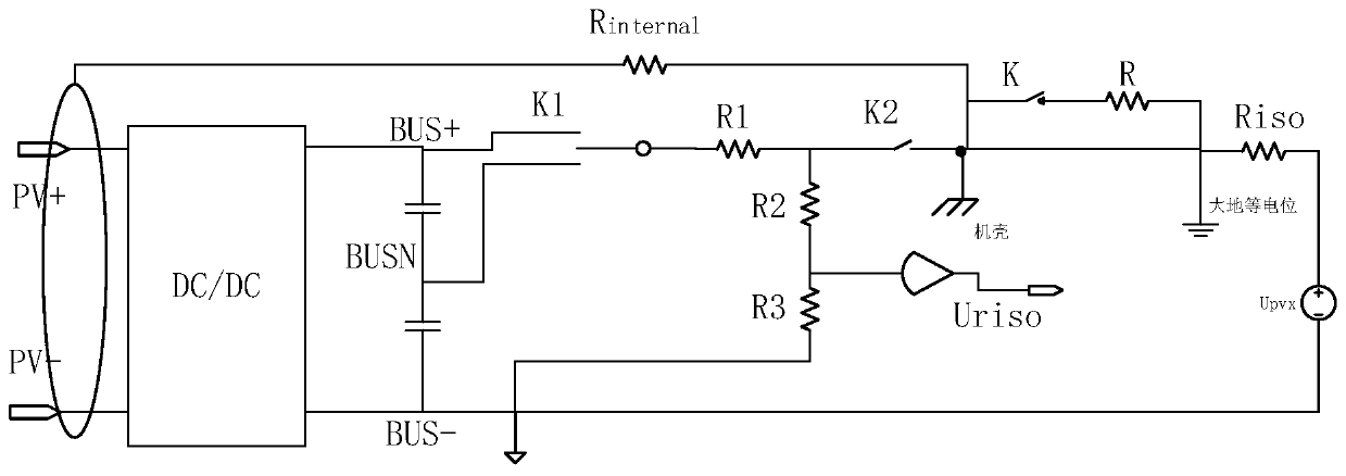 Insulation impedance detection circuit and method for non-isolated photovoltaic inverter