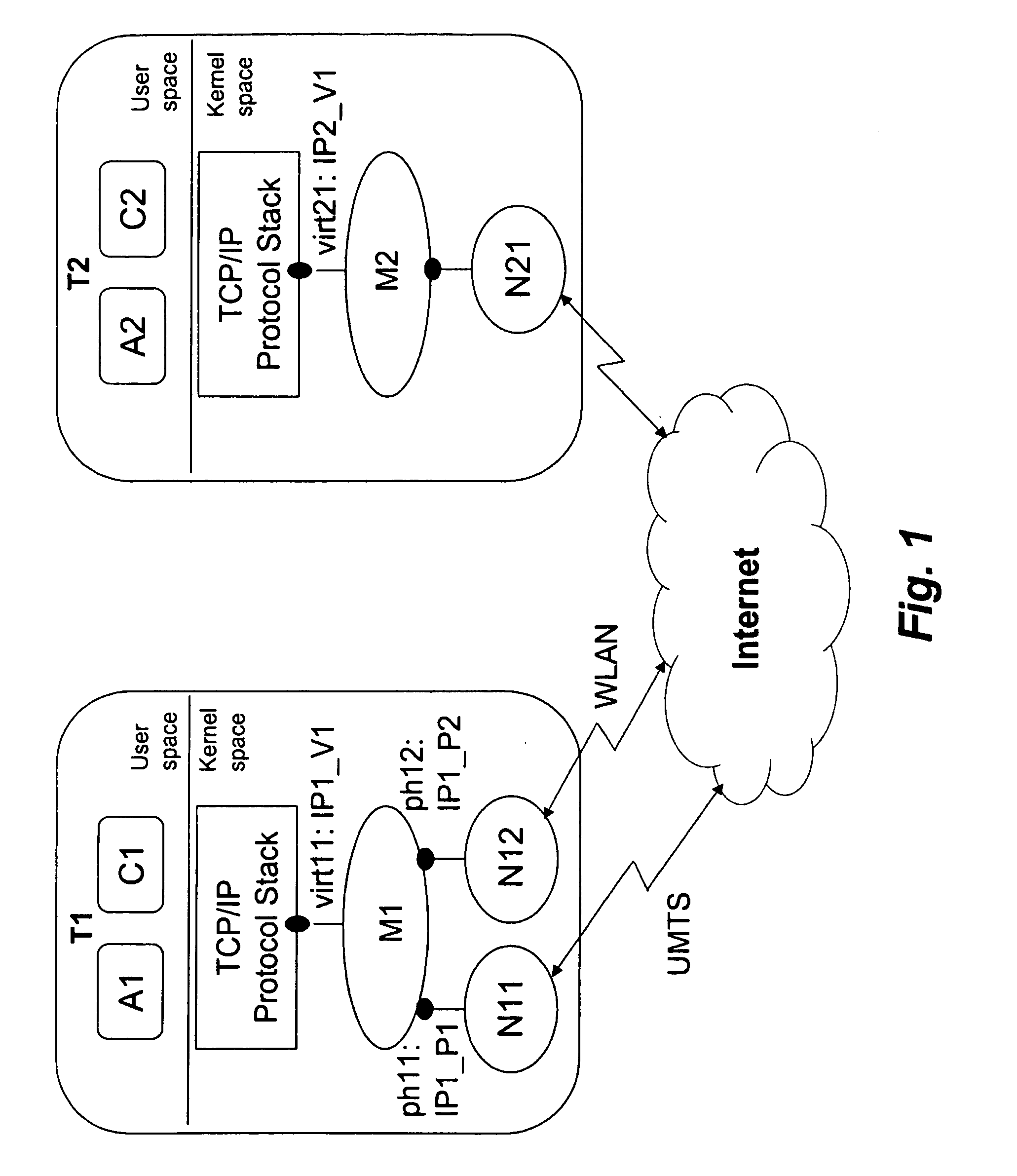 Management of seamless handover between different communication systems in an IP dual-mode terminal