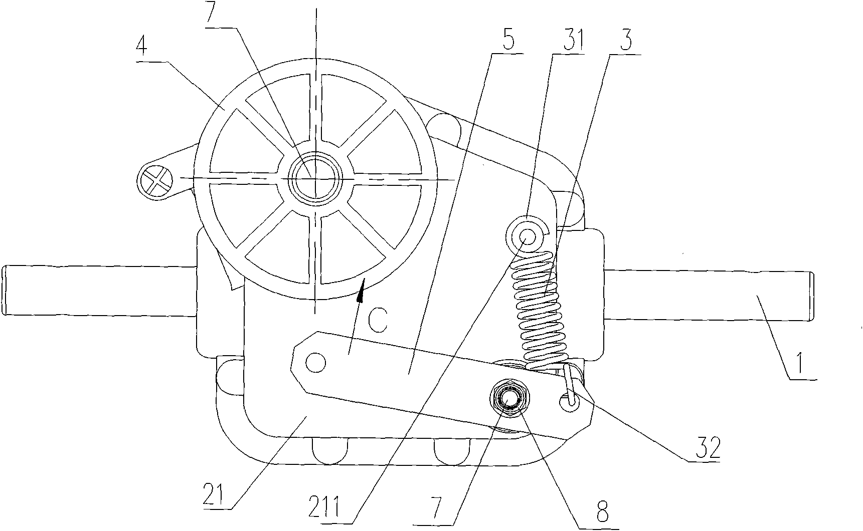 Clutch device of output shaft of gear-box for lawn-mower