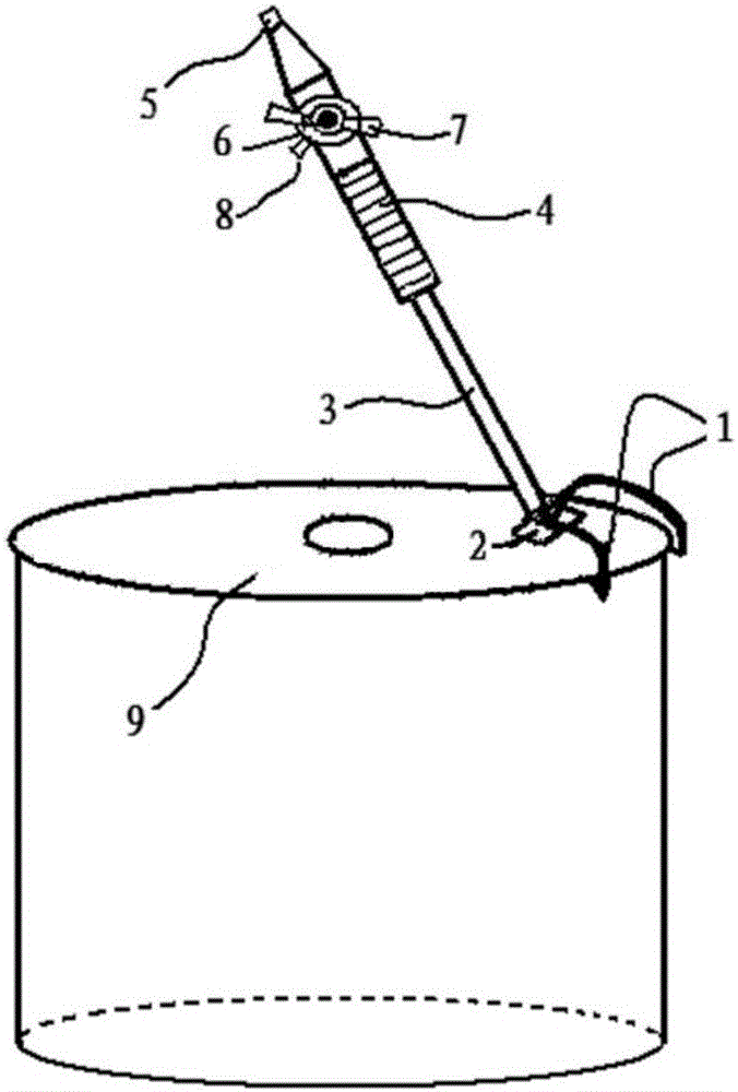 Bucket lid correcting and opening device