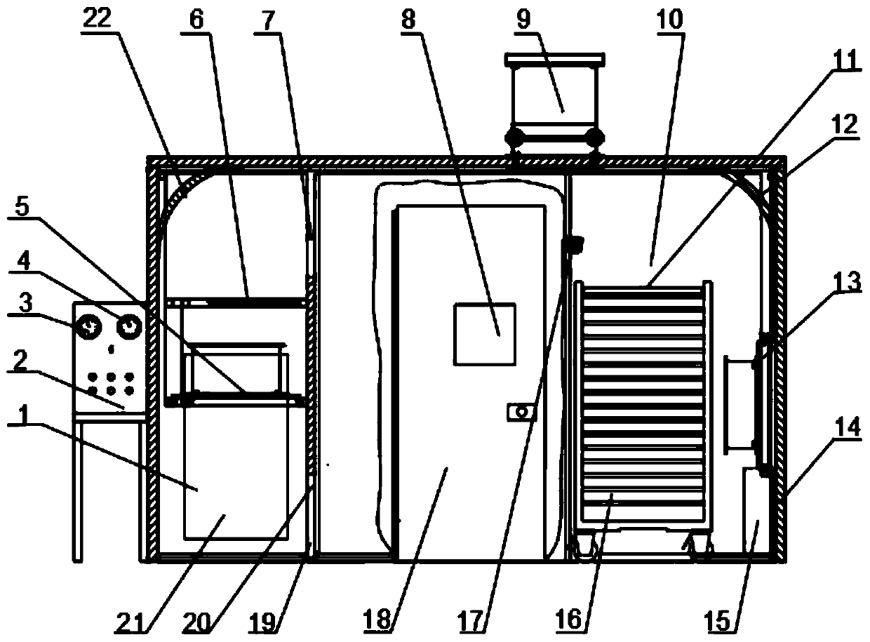 Ventilation and turbulence type hot air drying room and working method thereof