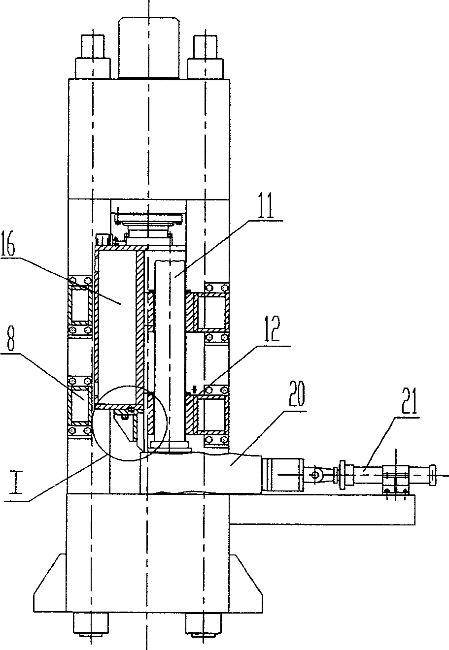 Frame type oil press for the titanium sponge knife for crushing