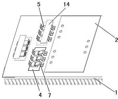 Pressing and fixing assembly used for packaging transistors