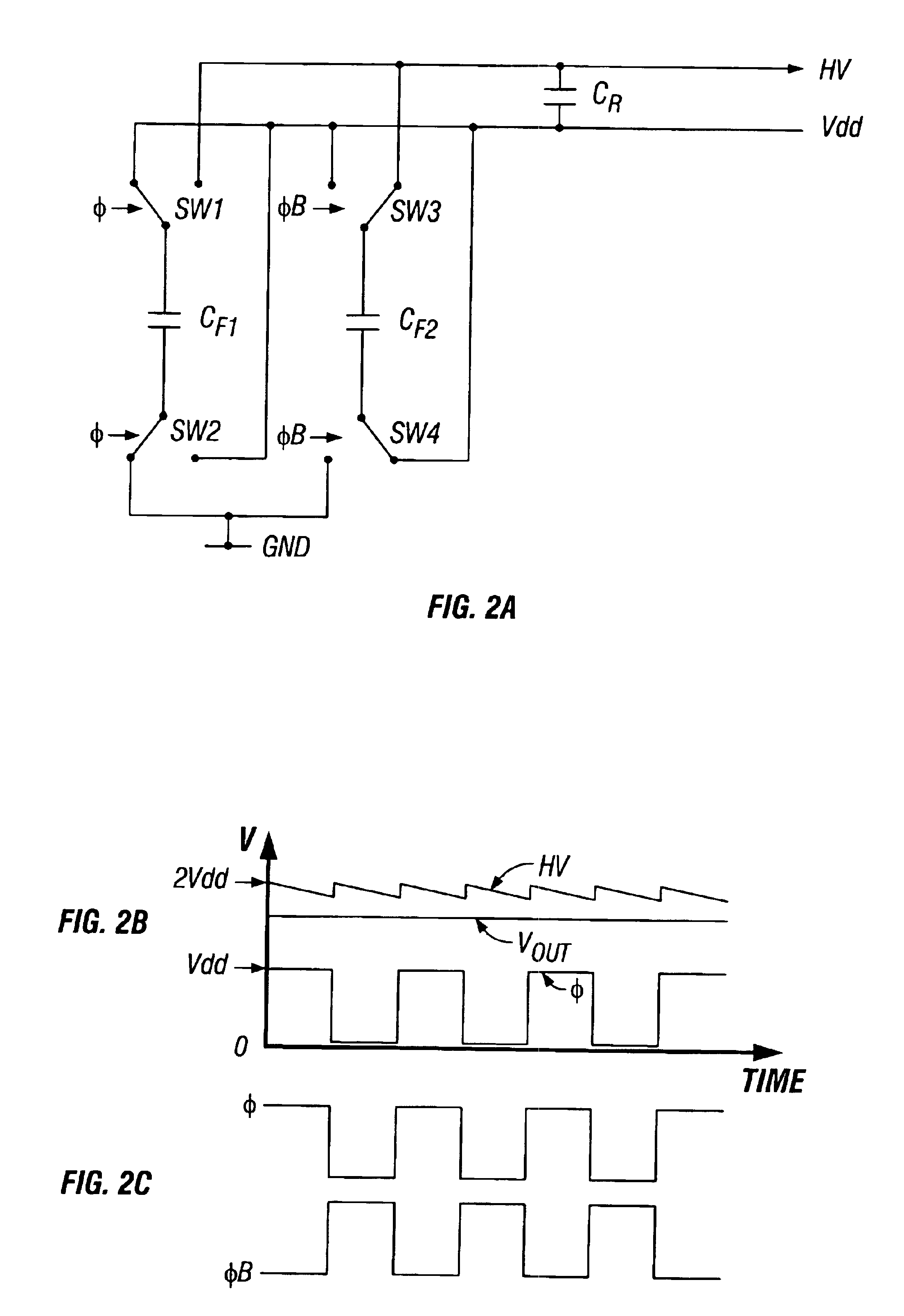 Continuous linear regulated zero dropout charge pump with high efficiency load predictive clocking scheme