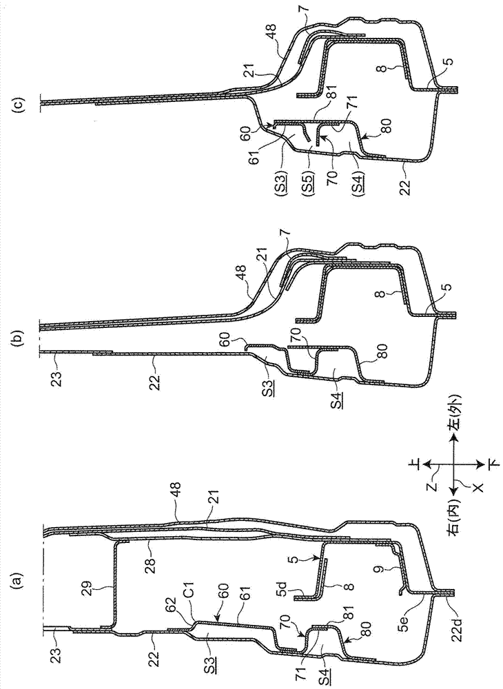 Side body structure of vehicle