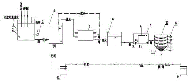 Equipment and combined process for treating high-concentration organic wastewater ro concentrate