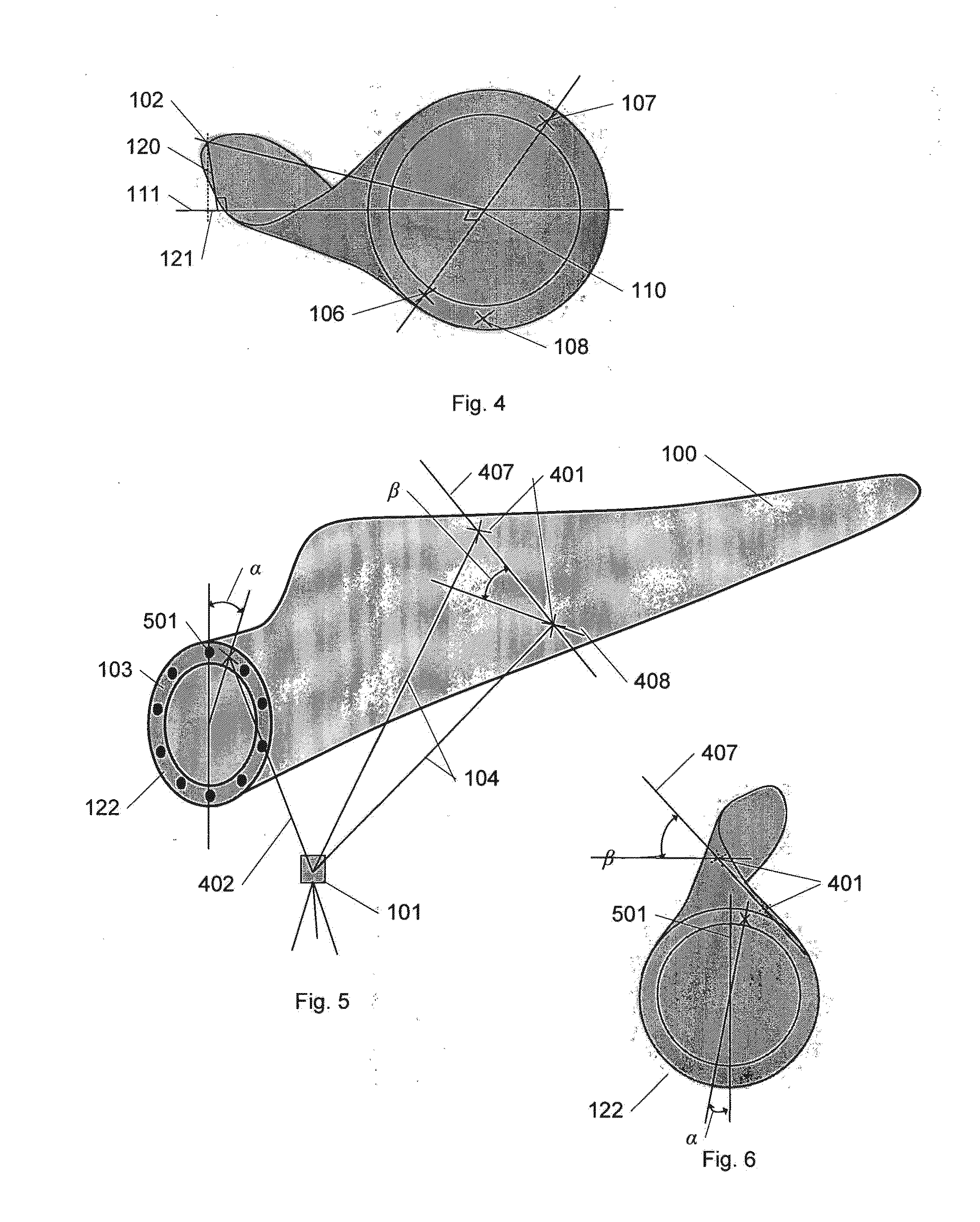 Measuring of geometrical parameters for a wind turbine blade