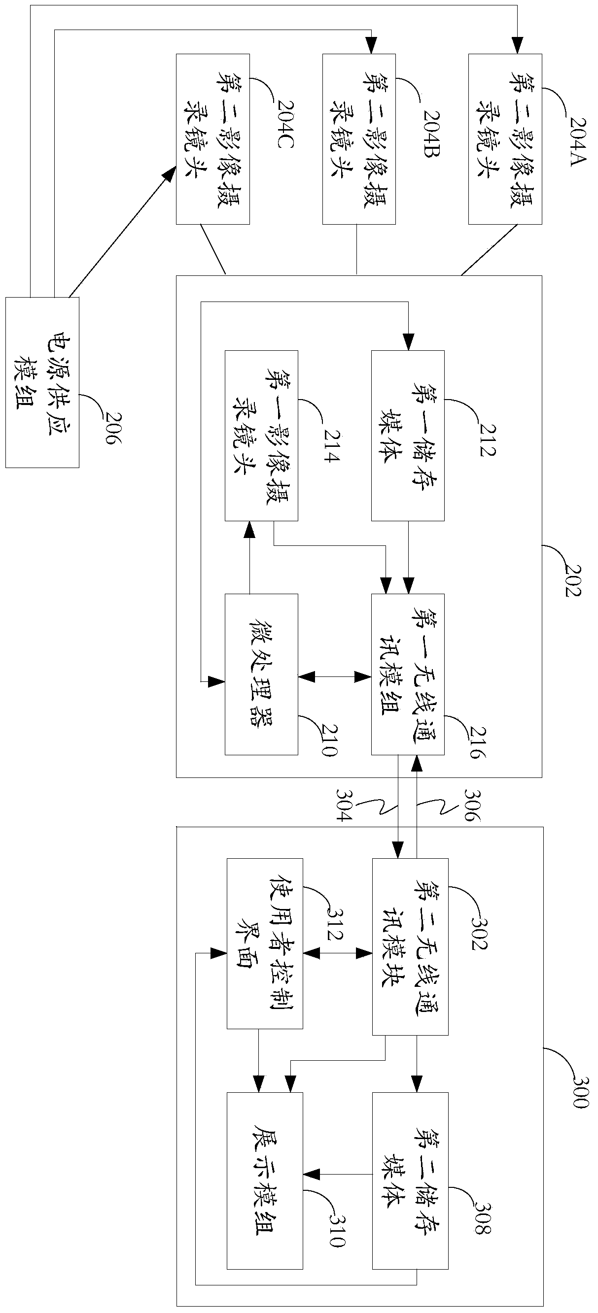 Head-wearing type video shooting and recording device and system of head-wearing type video taking device