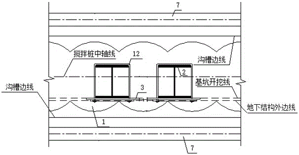 Urban underground comprehensive pipe gallery foundation pit support and underground structure external mold integrated structure and construction method