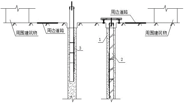 Urban underground comprehensive pipe gallery foundation pit support and underground structure external mold integrated structure and construction method