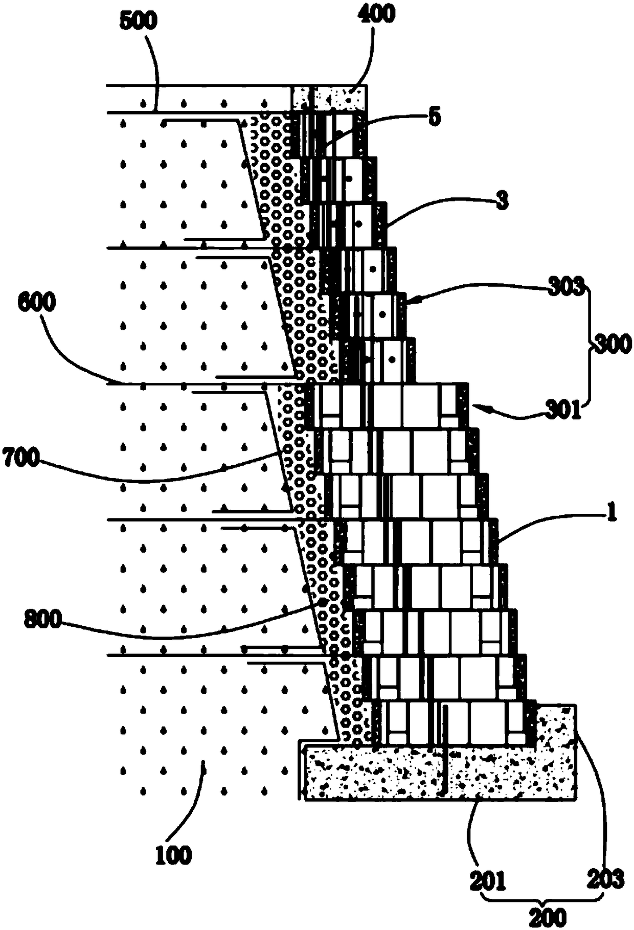 Novel ecotype riverway retaining wall system