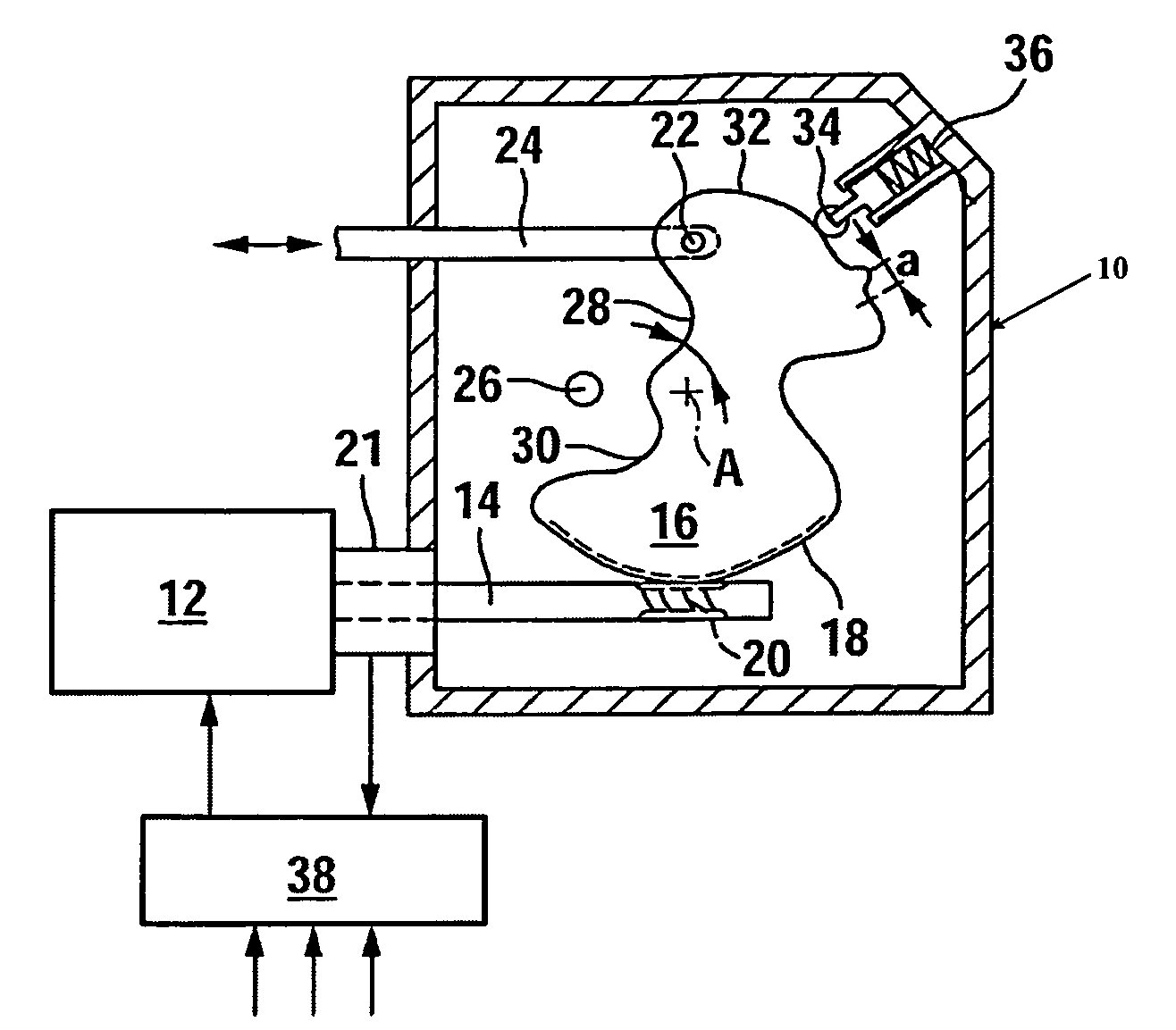 Method and device for referencing the position of an actuating element