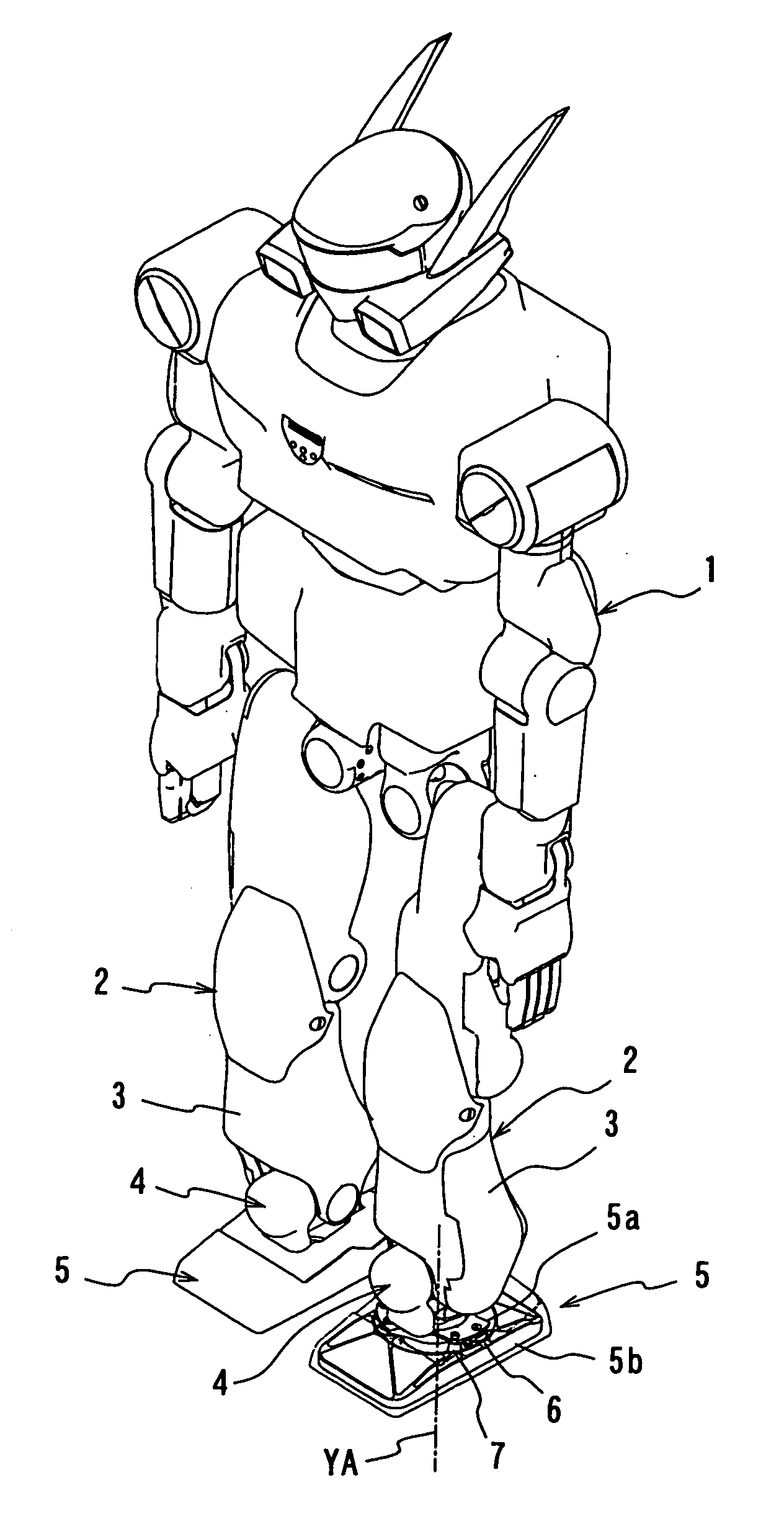 Impact absorbing mechanism of walking robot