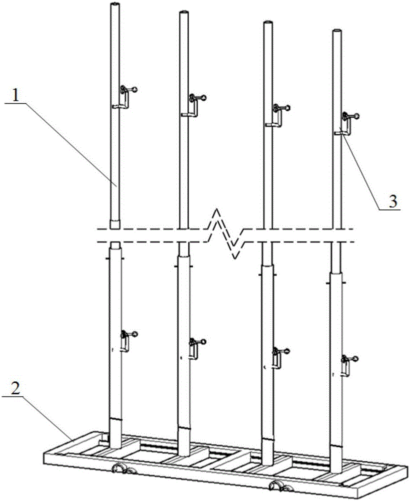 Tunnel section wind speed measuring device and measuring point position calculation method