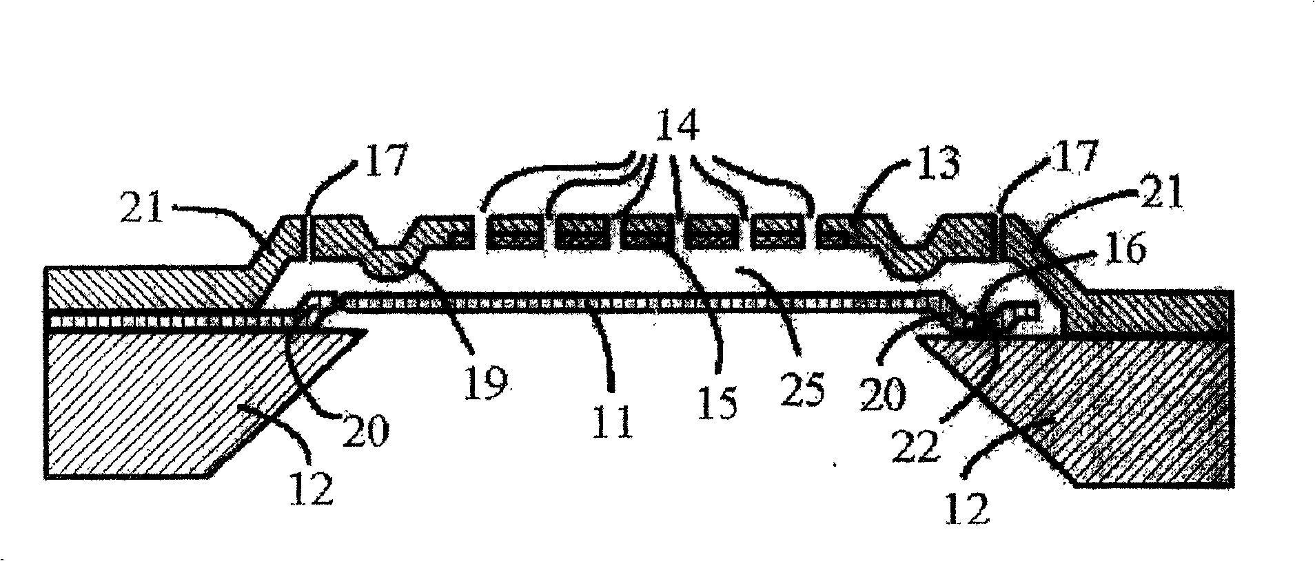 Capacitance type sound sensor in micro mechanical and electrical structure