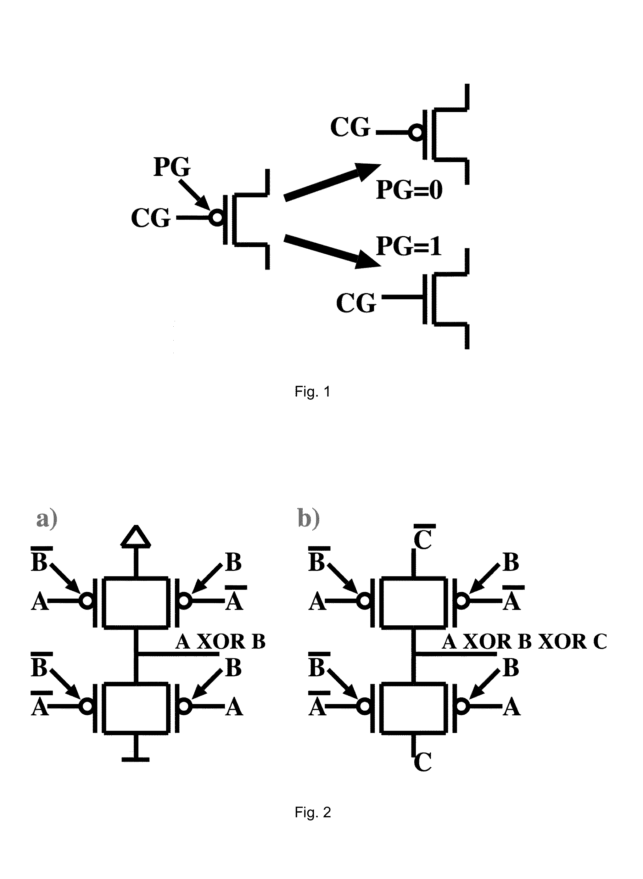 Controllable polarity FET based arithmetic and differential logic
