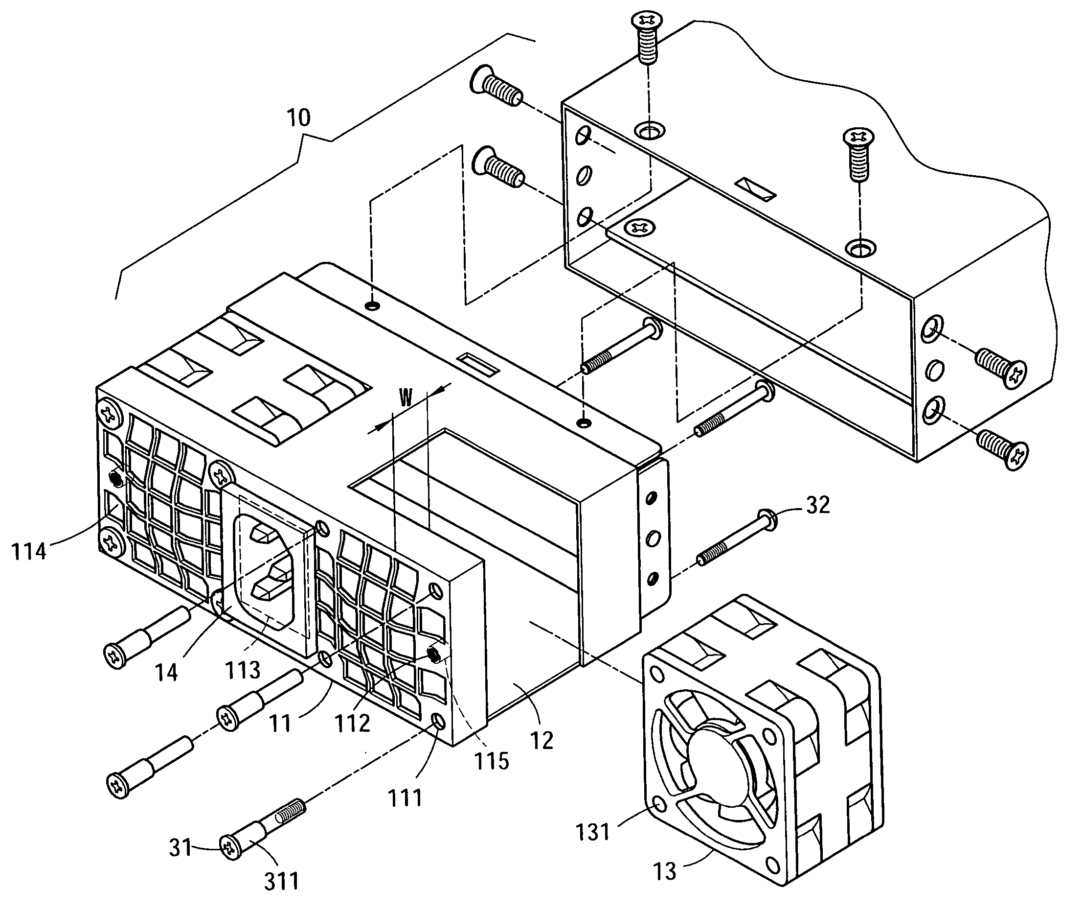 Fan assembly for a power supply