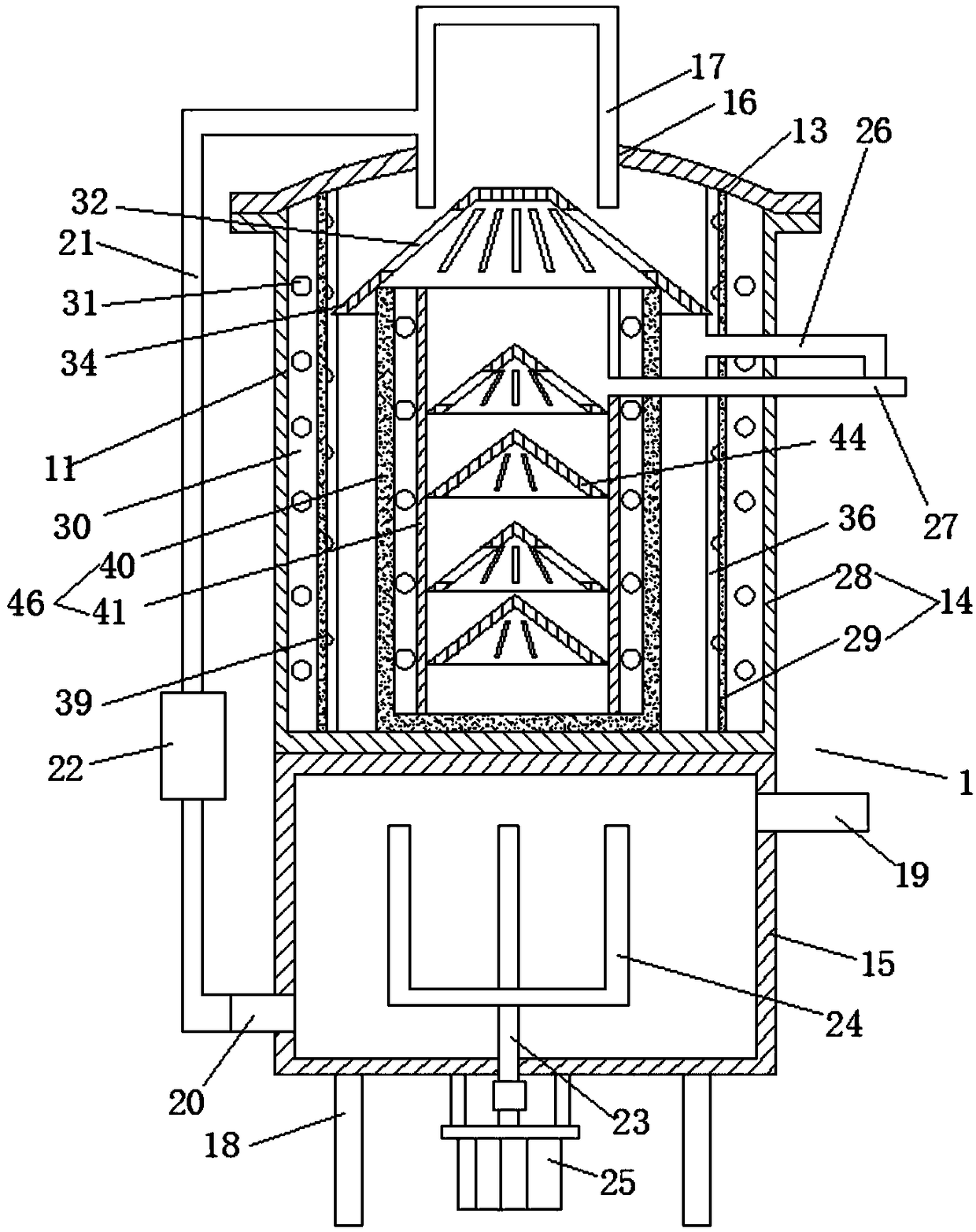Distillation and condensation device for strong acid and strong alkali