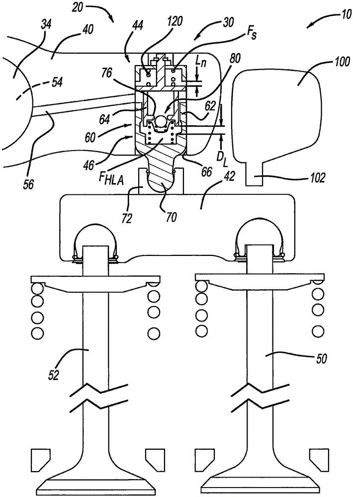 Valve mechanism system with hydraulic lash adjuster and exhaust brake